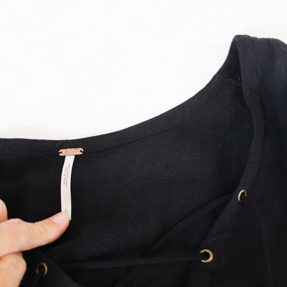 Free People Black Coverup with tassels Size Small Petite ( S / P ) - Picture 5 of 8